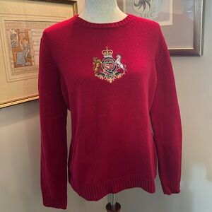 Vintage Ralph Lauren Women’s Crest Crown Horse Unicorn Ski Knit Sweater Large
